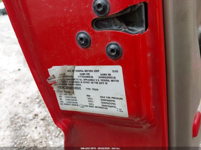 2006 Chevrolet Silverado 3500 Lt3 VIN: 1GCHK33D56F148342 Lot: 43313976