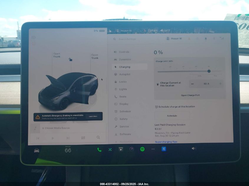 2023 Tesla Model Y Performance Dual Motor All-Wheel Drive VIN: 7SAYGDEF4PF785348 Lot: 43314002