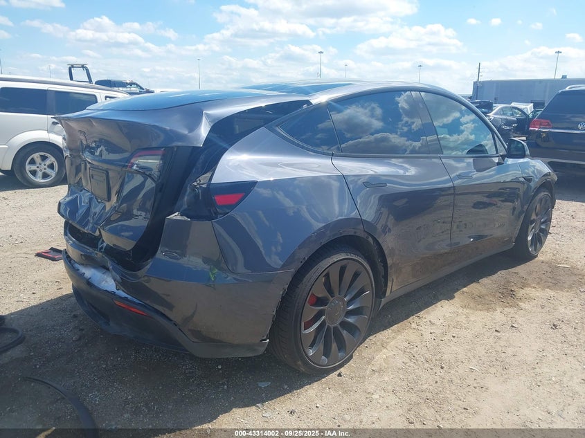 2023 Tesla Model y Performance Dual Motor All-wheel Drive Grey Lot 111043314002 Vin 7SAYGDEF4PF785348