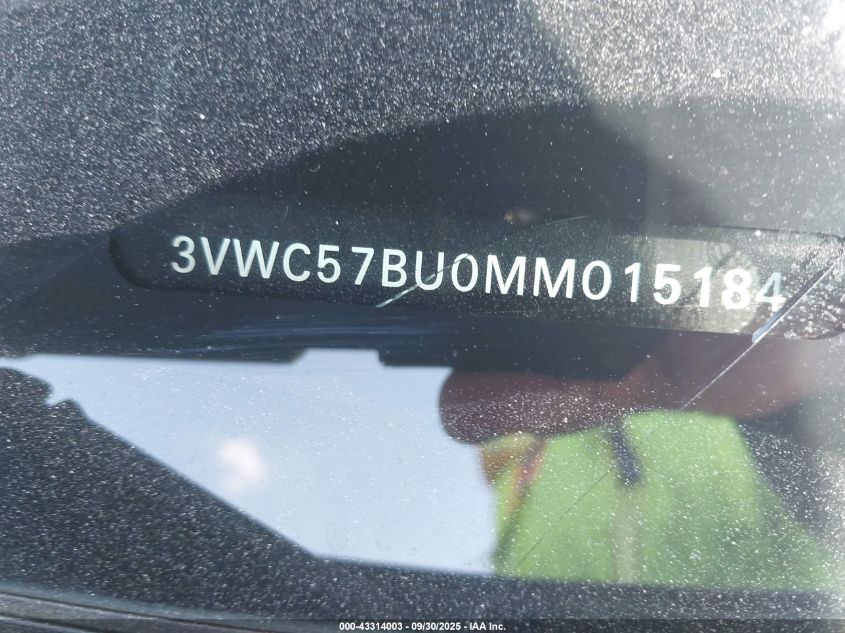 2021 Volkswagen Jetta VIN: 3VWC57BU0MM015184 Lot: 43314003