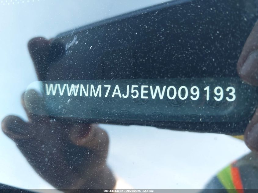 2014 Volkswagen Golf 2.0L Tdi VIN: WVWNM7AJ5EW009193 Lot: 43314032