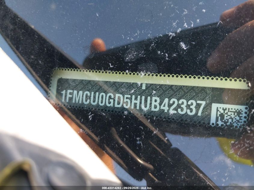 2017 Ford Escape Se VIN: 1FMCU0GD5HUB42337 Lot: 43314282