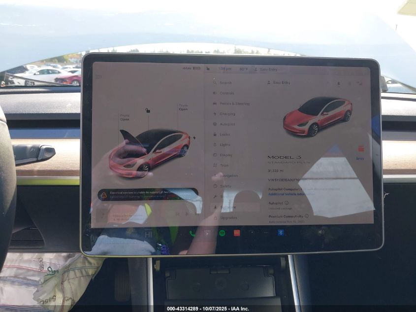 2020 Tesla Model 3 Standard Range Plus Rear-Wheel Drive/Standard Range Rear-Wheel Drive VIN: 5YJ3E1EA0LF709197 Lot: 43314289