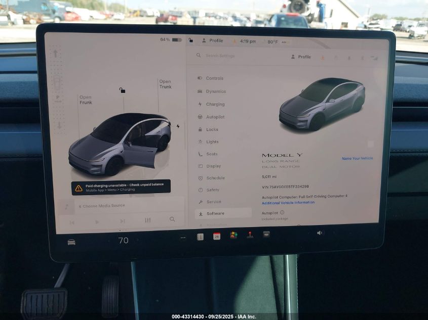 2026 Tesla Model Y Long Range Dual Motor All-Wheel Drive/Long Range Launch Series VIN: 7SAYGDEE5TF334298 Lot: 43314430