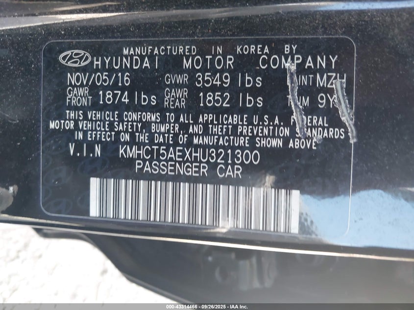 2017 HYUNDAI ACCENT SE - KMHCT5AEXHU321300