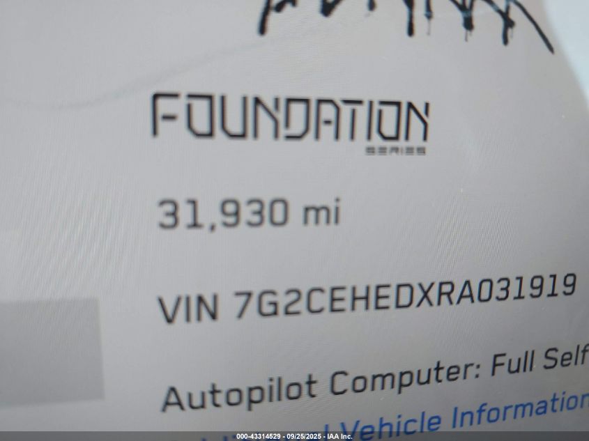 2024 Tesla Cybertruck All-Wheel Drive VIN: 7G2CEHEDXRA031919 Lot: 43314529