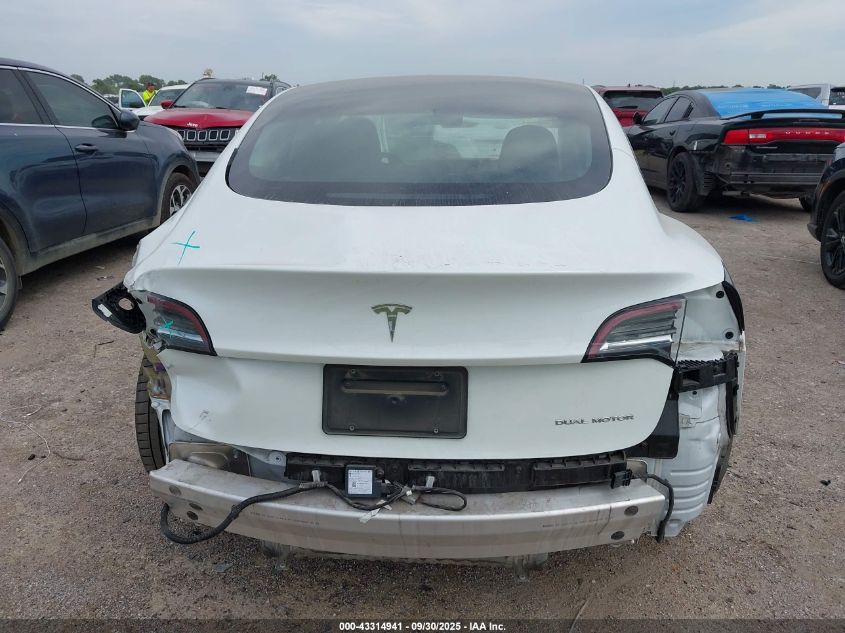 2022 Tesla Model 3 Long Range Dual Motor All-Wheel Drive VIN: 5YJ3E1EB4NF182924 Lot: 43314941