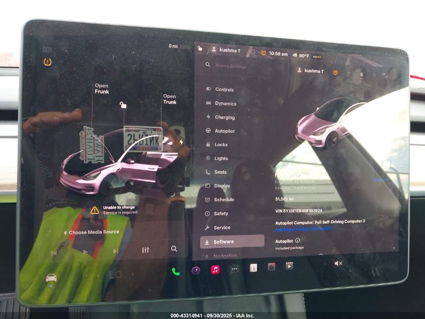 2022 Tesla Model 3 Long Range Dual Motor All-Wheel Drive VIN: 5YJ3E1EB4NF182924 Lot: 43314941