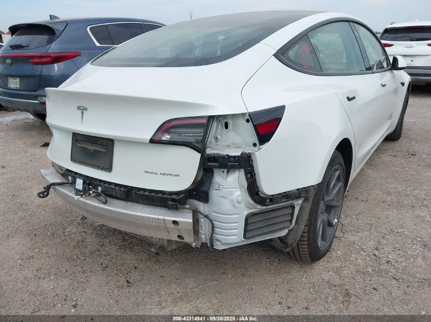 2022 Tesla Model 3 Long Range Dual Motor All-Wheel Drive VIN: 5YJ3E1EB4NF182924 Lot: 43314941