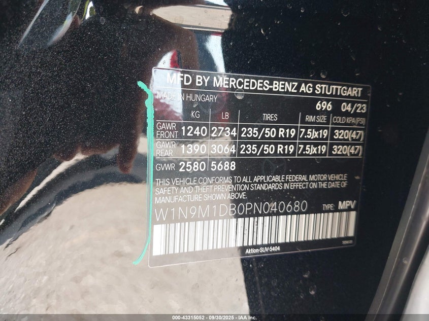 2023 MERCEDES-BENZ EQB 350 SUV 4MATIC - W1N9M1DB0PN040680