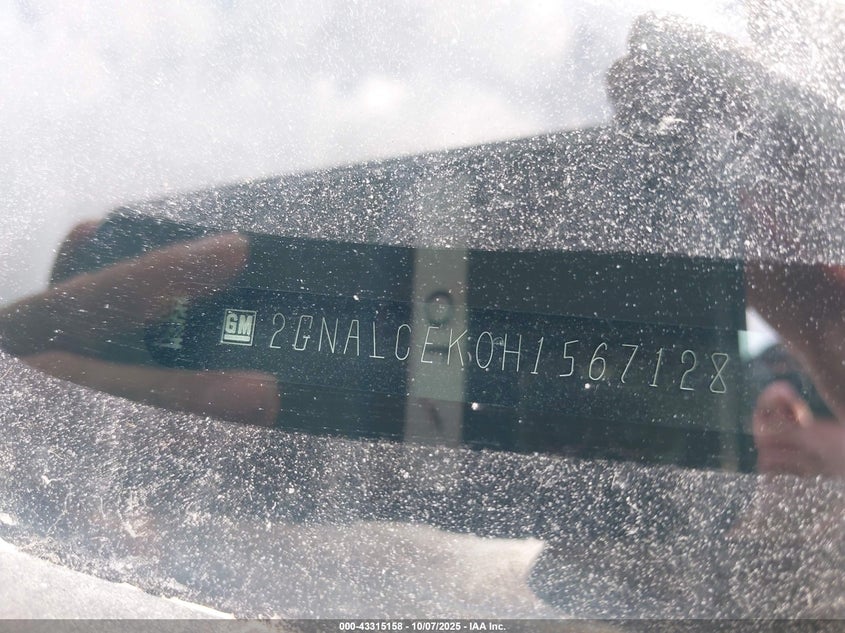 2017 Chevrolet Equinox Lt VIN: 2GNALCEK0H1567128 Lot: 43315158