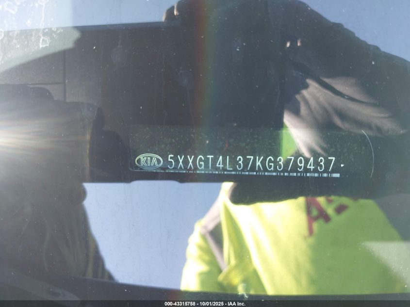 2019 Kia Optima Lx VIN: 5XXGT4L37KG379437 Lot: 43315758