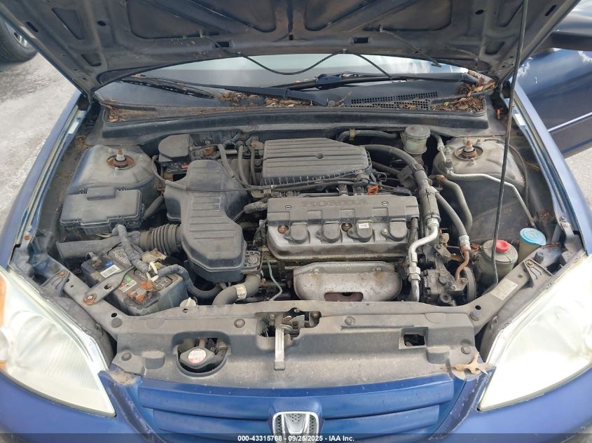 2003 Honda Civic Lx VIN: 2HGES165X3H525223 Lot: 43315768