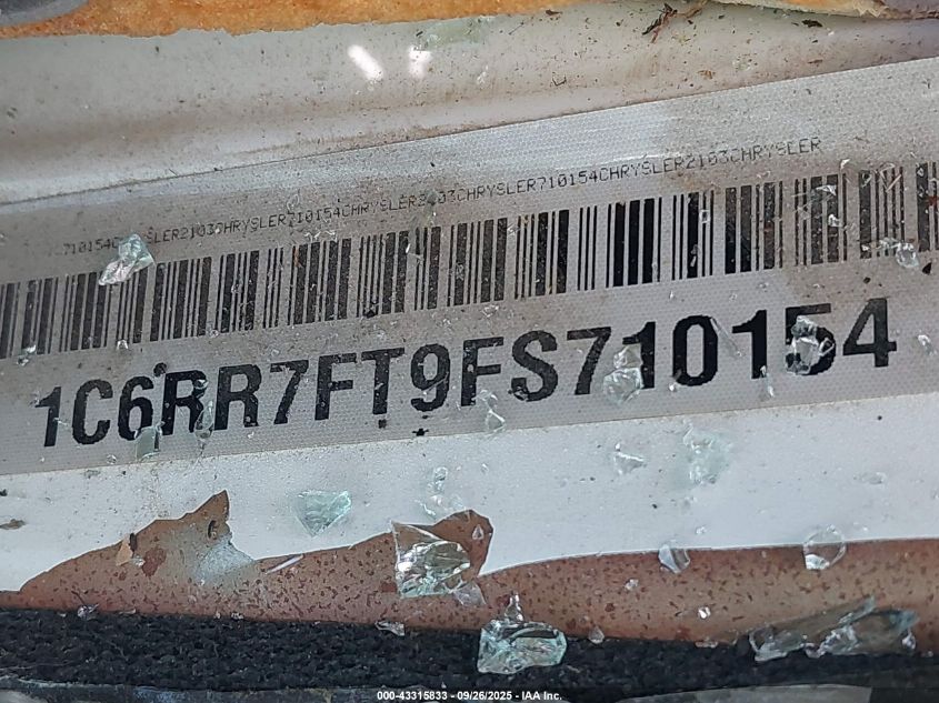 2015 Ram 1500 VIN: 1C6RR7FT9FS710154 Lot: 43315833