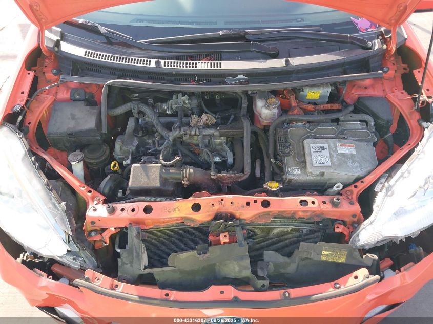 2012 Toyota Prius C Four VIN: JTDKDTB33C1010073 Lot: 43316307