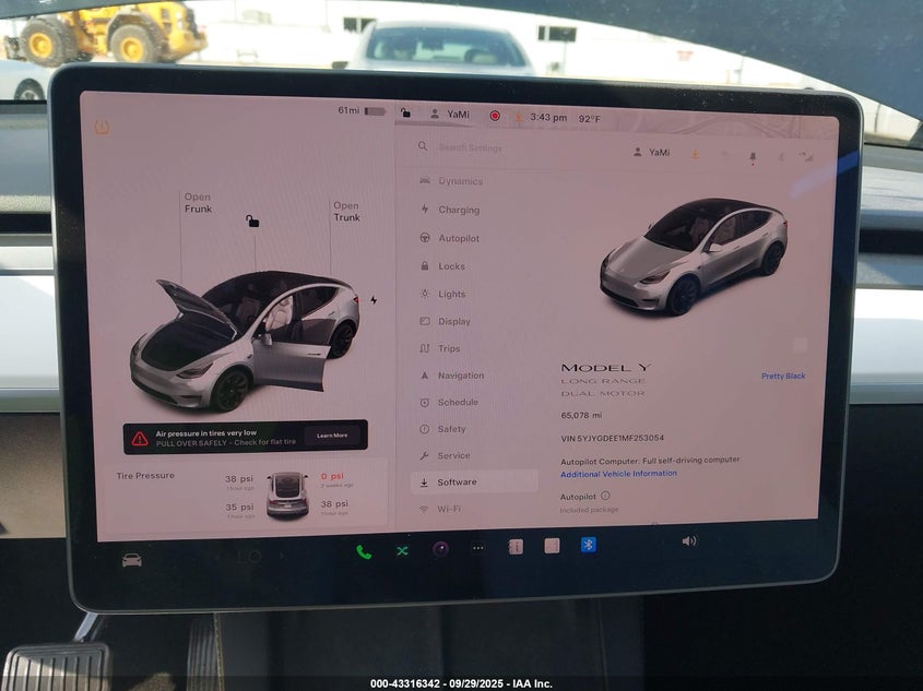 2021 Tesla Model Y Long Range Dual Motor All-Wheel Drive VIN: 5YJYGDEE1MF253054 Lot: 43316342