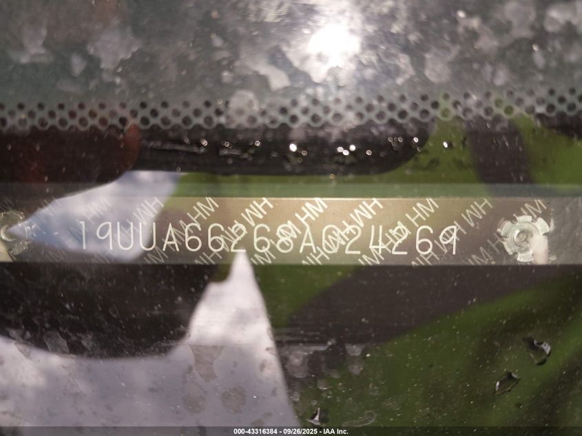 2008 Acura Tl 3.2 VIN: 19UUA66268A024269 Lot: 43316384