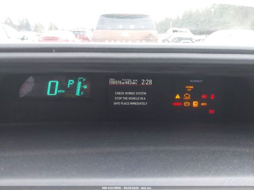 2012 Toyota Prius C Two VIN: JTDKDTB3XC1521151 Lot: 43316590