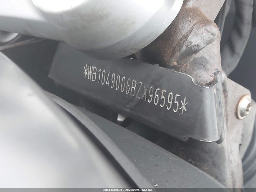 2011 BMW R1200 R VIN: WB1049006BZX96595 Lot: 43316593