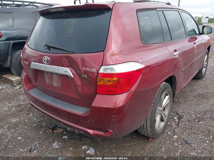 2009 Toyota Highlander Limited VIN: JTEDS42A592080627 Lot: 43316649