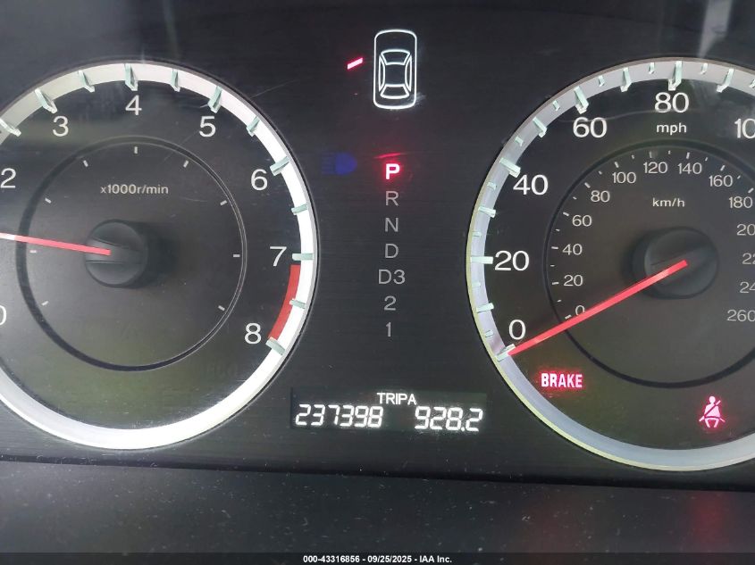 2010 Honda Accord 2.4 Ex-L VIN: 1HGCP2F8XAA119267 Lot: 43316856