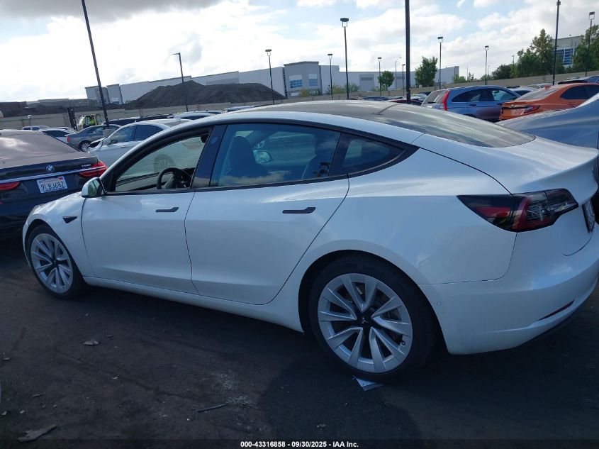 2021 Tesla Model 3 Standard Range Plus Rear-Wheel Drive VIN: 5YJ3E1EA2MF018190 Lot: 43316858