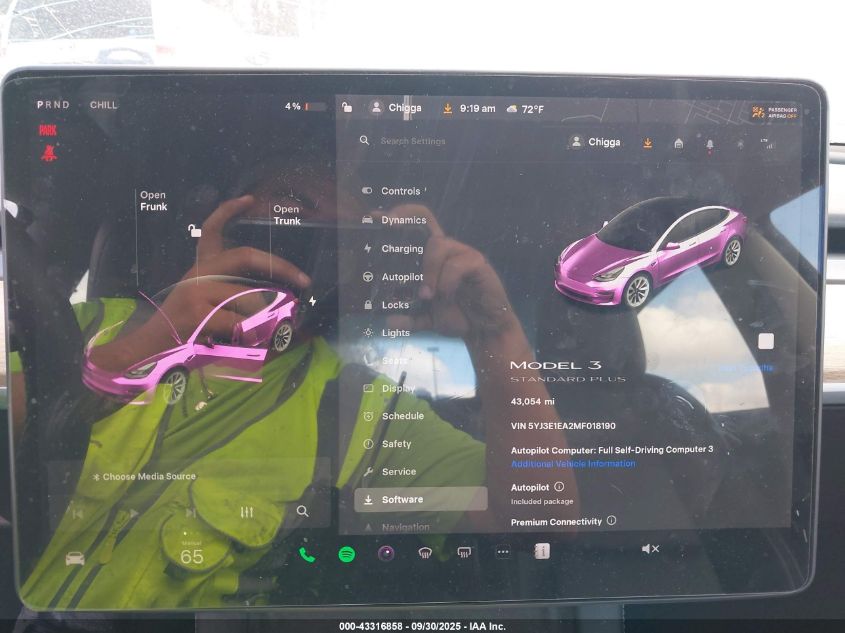 2021 Tesla Model 3 Standard Range Plus Rear-Wheel Drive VIN: 5YJ3E1EA2MF018190 Lot: 43316858