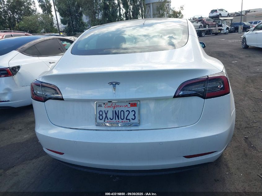 2021 Tesla Model 3 Standard Range Plus Rear-Wheel Drive VIN: 5YJ3E1EA2MF018190 Lot: 43316858