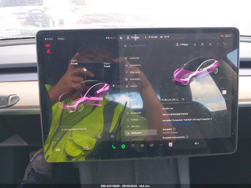 2021 Tesla Model 3 Standard Range Plus Rear-Wheel Drive VIN: 5YJ3E1EA2MF018190 Lot: 43316858