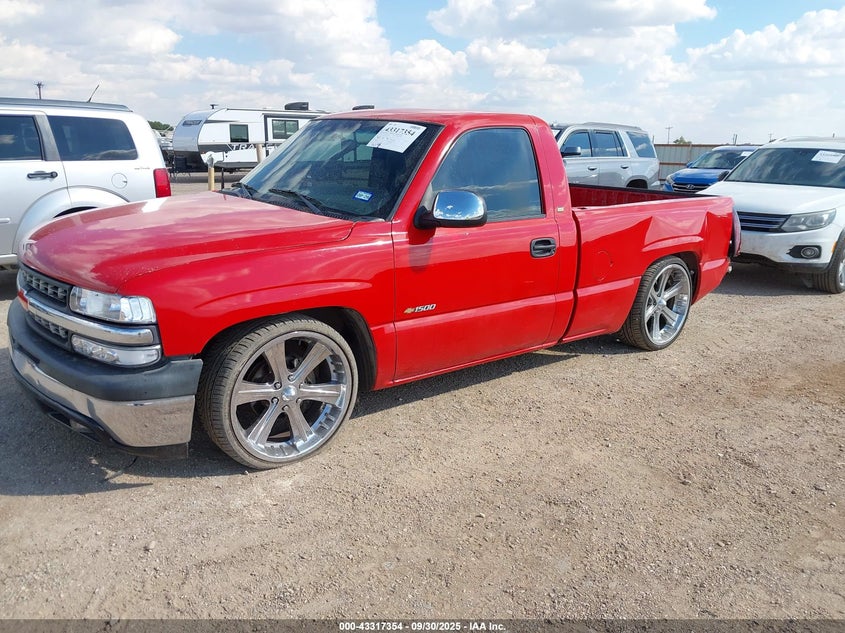 2002 Chevrolet Silverado 1500 red truck gasoline 1GCEC14W22Z100150 photo #3