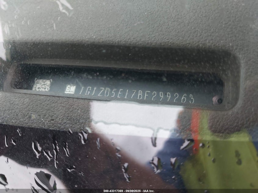 2011 Chevrolet Malibu 2Lt VIN: 1G1ZD5E17BF299263 Lot: 43317369