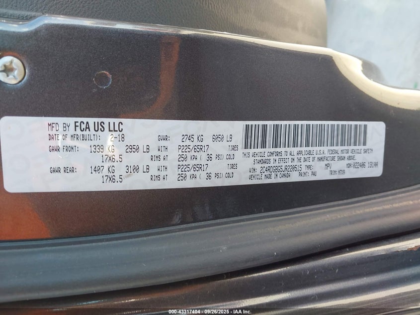 2018 DODGE GRAND CARAVAN SE PLUS - 2C4RDGBG5JR220515