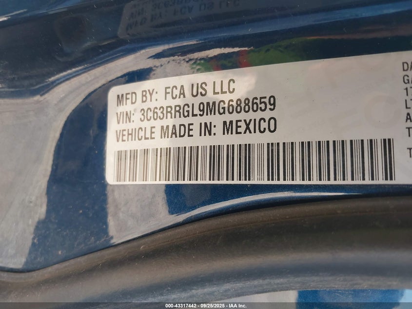 2021 Ram 3500 VIN: 3C63RRGL9MG688659 Lot: 43317442