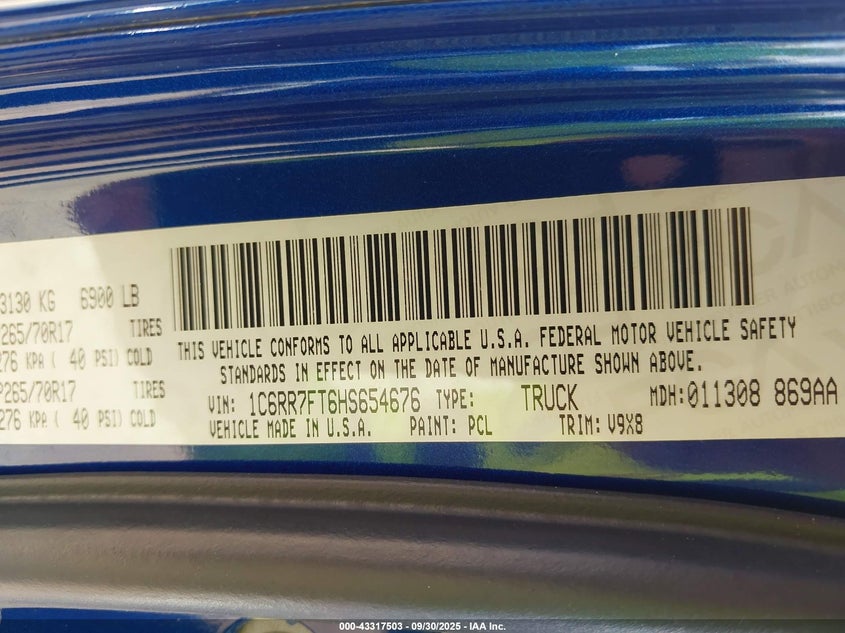 2017 RAM 1500 TRADESMAN  4X4 6'4 BOX - 1C6RR7FT6HS654676