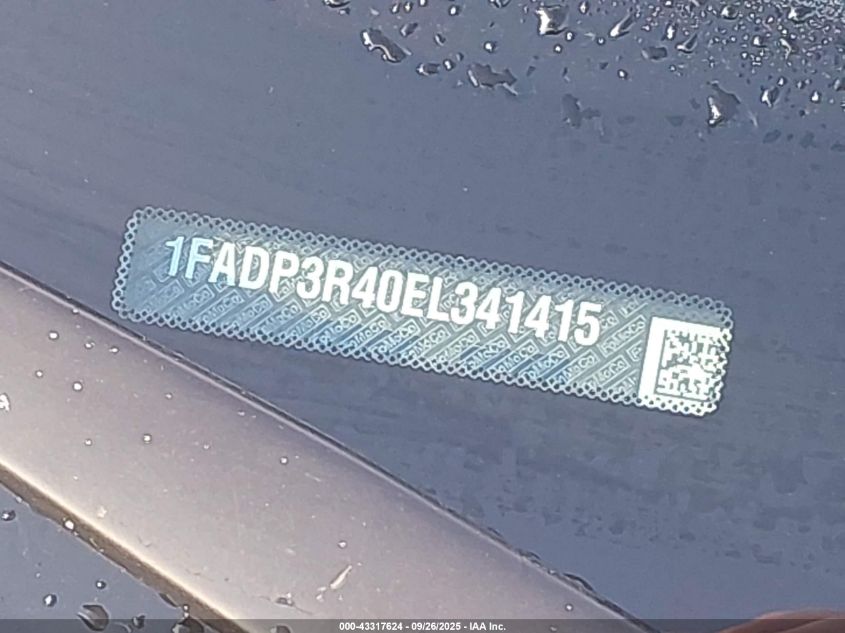 2014 Ford Focus Electric VIN: 1FADP3R40EL341415 Lot: 43317624