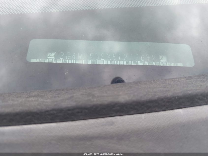 2005 Buick Lacrosse Cxl VIN: 2G4WD532X51215692 Lot: 43317675