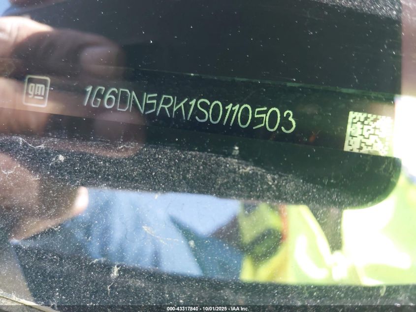 2025 Cadillac Ct5 Premium Luxury Rwd VIN: 1G6DN5RK1S0110503 Lot: 43317840