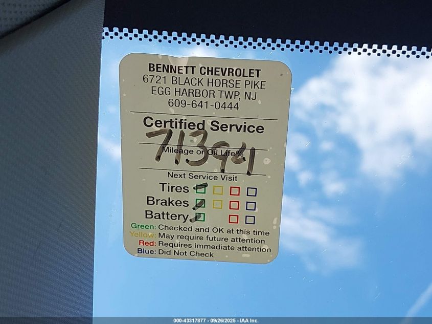 2020 Chevrolet Traverse Fwd Lt Cloth VIN: 1GNERGKWXLJ297385 Lot: 43317877