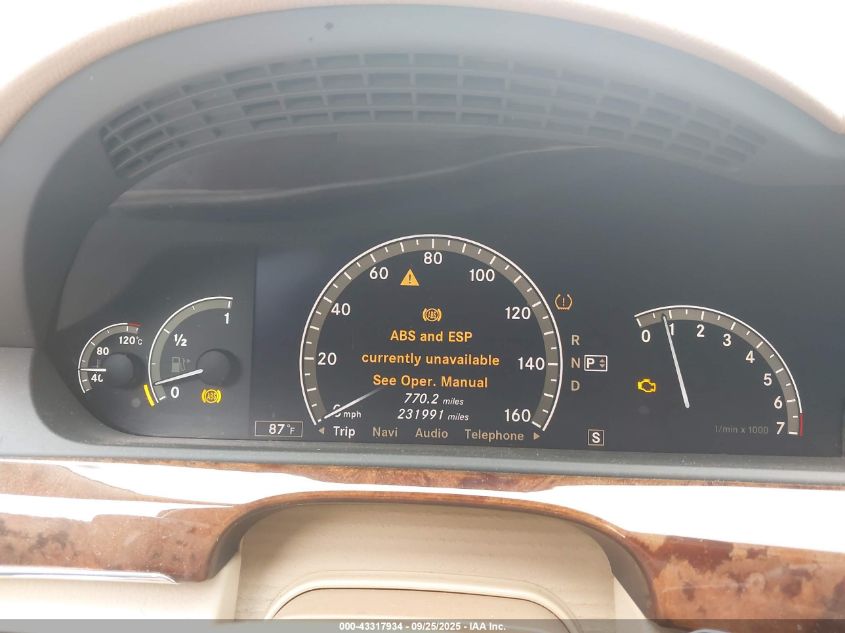 2007 Mercedes-Benz S 550 VIN: WDDNG71X17A080800 Lot: 43317934