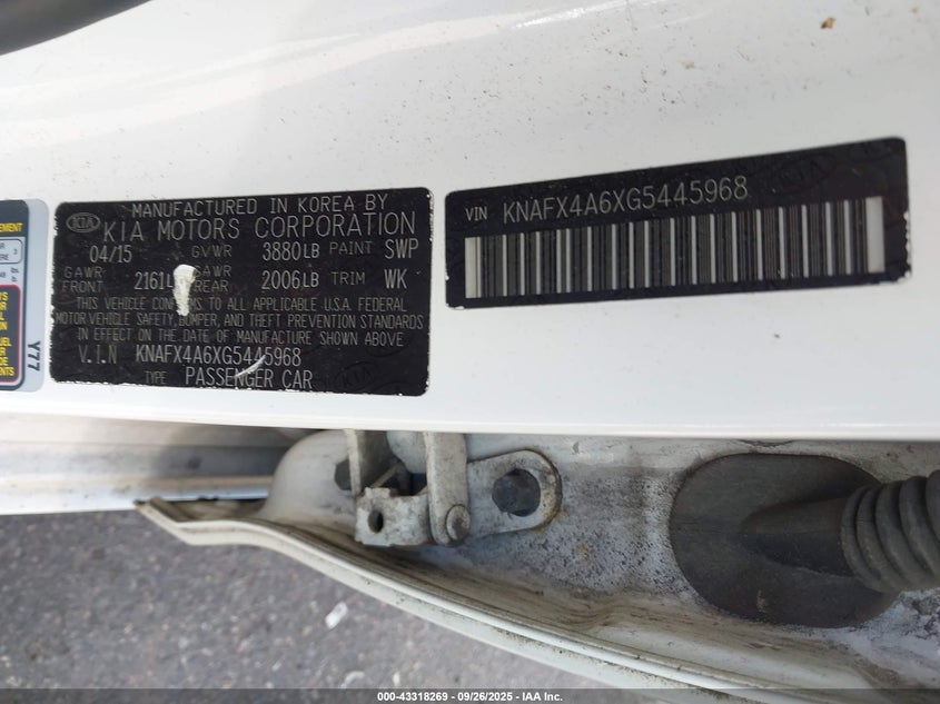 2016 KIA FORTE LX - KNAFX4A6XG5445968