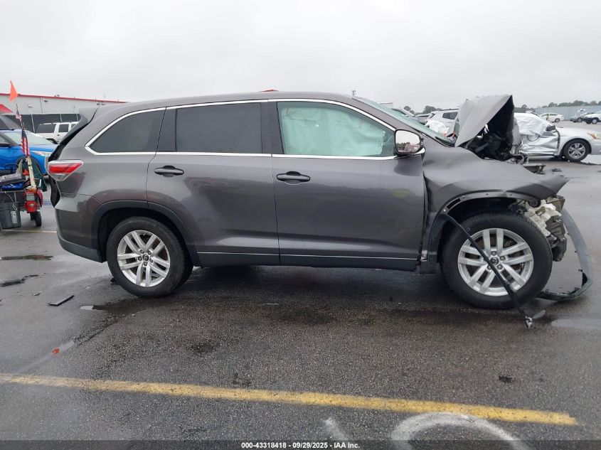 2016 Toyota Highlander Le V6 VIN: 5TDZKRFH1GS152380 Lot: 43318418