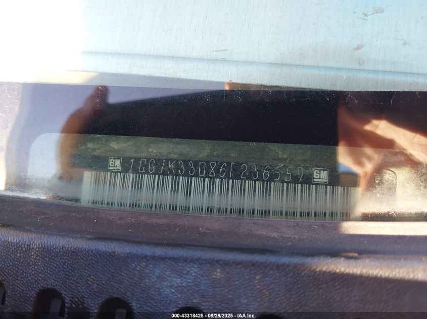 2006 Chevrolet Silverado 3500 Ls/Lt1/Lt2/Lt3/Work Truck VIN: 1GCJK33D66F126559 Lot: 43318425