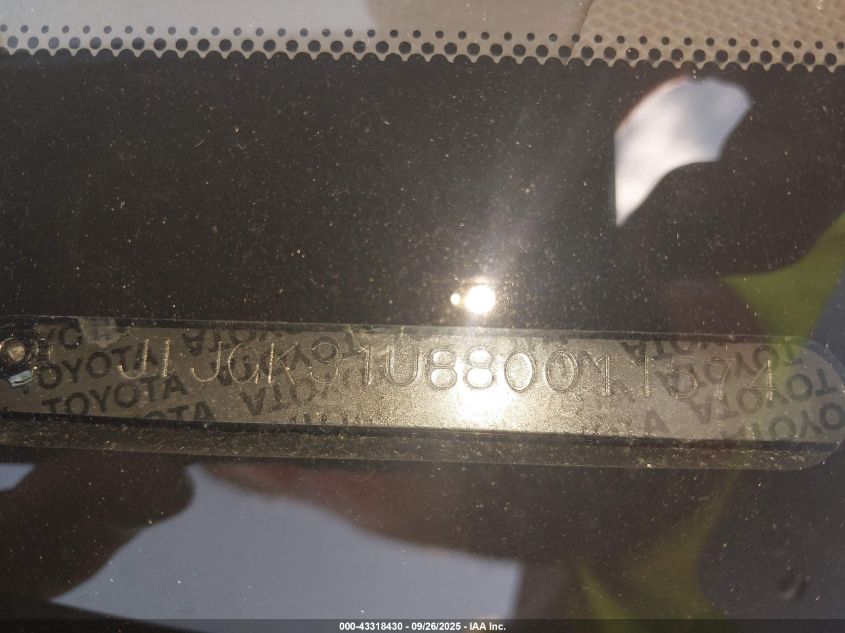 2008 Lexus Rx 350 VIN: JTJGK31U880011574 Lot: 43318430