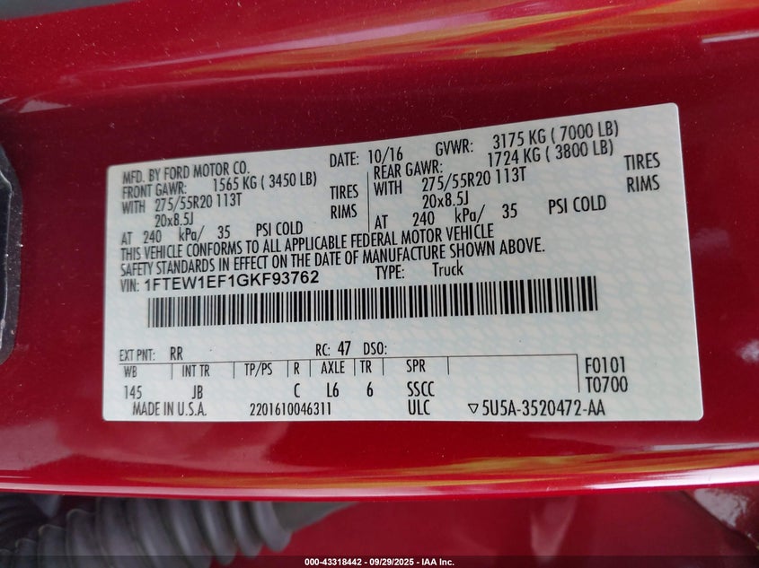 2016 FORD F-150 XLT - 1FTEW1EF1GKF93762