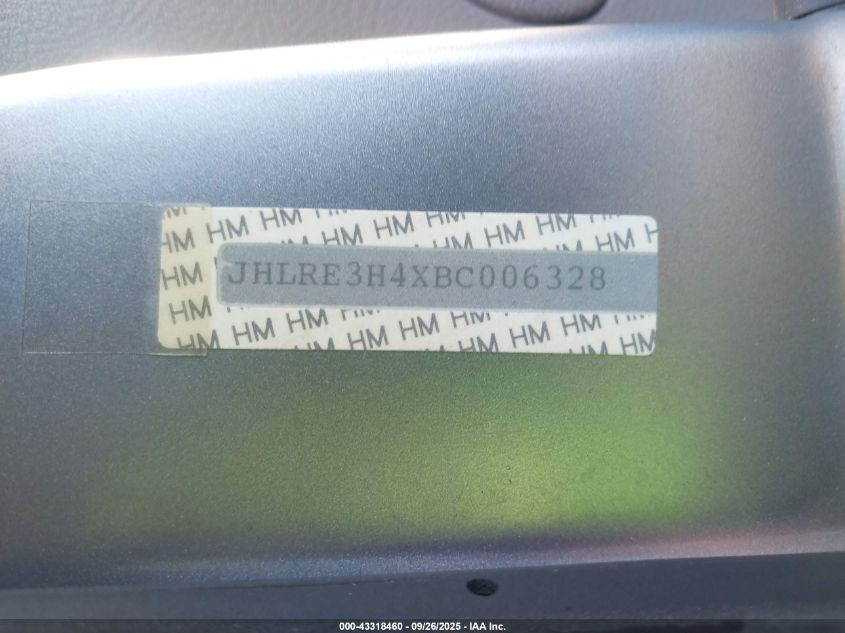 2011 Honda Cr-V Se VIN: JHLRE3H4XBC006328 Lot: 43318460