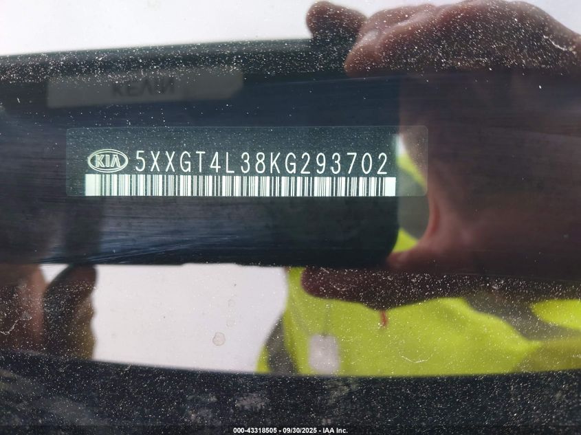 2019 Kia Optima S VIN: 5XXGT4L38KG293702 Lot: 43318505