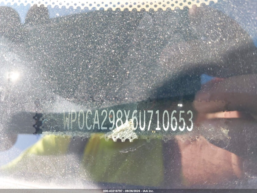 2006 Porsche Boxster VIN: WP0CA298X6U710653 Lot: 43318797