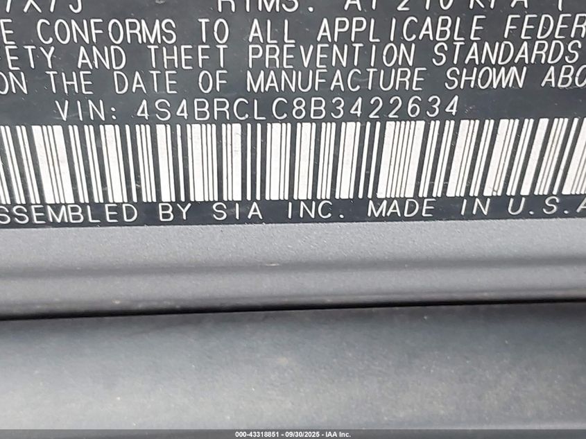 2011 Subaru Outback 2.5I Limited VIN: 4S4BRCLC8B3422634 Lot: 43318851