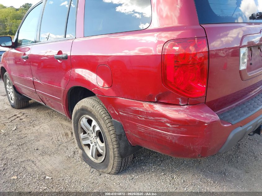 2005 Honda Pilot Ex-L VIN: 5FNYF18545B068186 Lot: 43318872