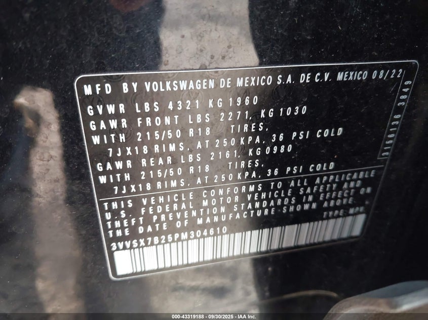 2023 VOLKSWAGEN TAOS 1.5T SE - 3VVSX7B25PM304610